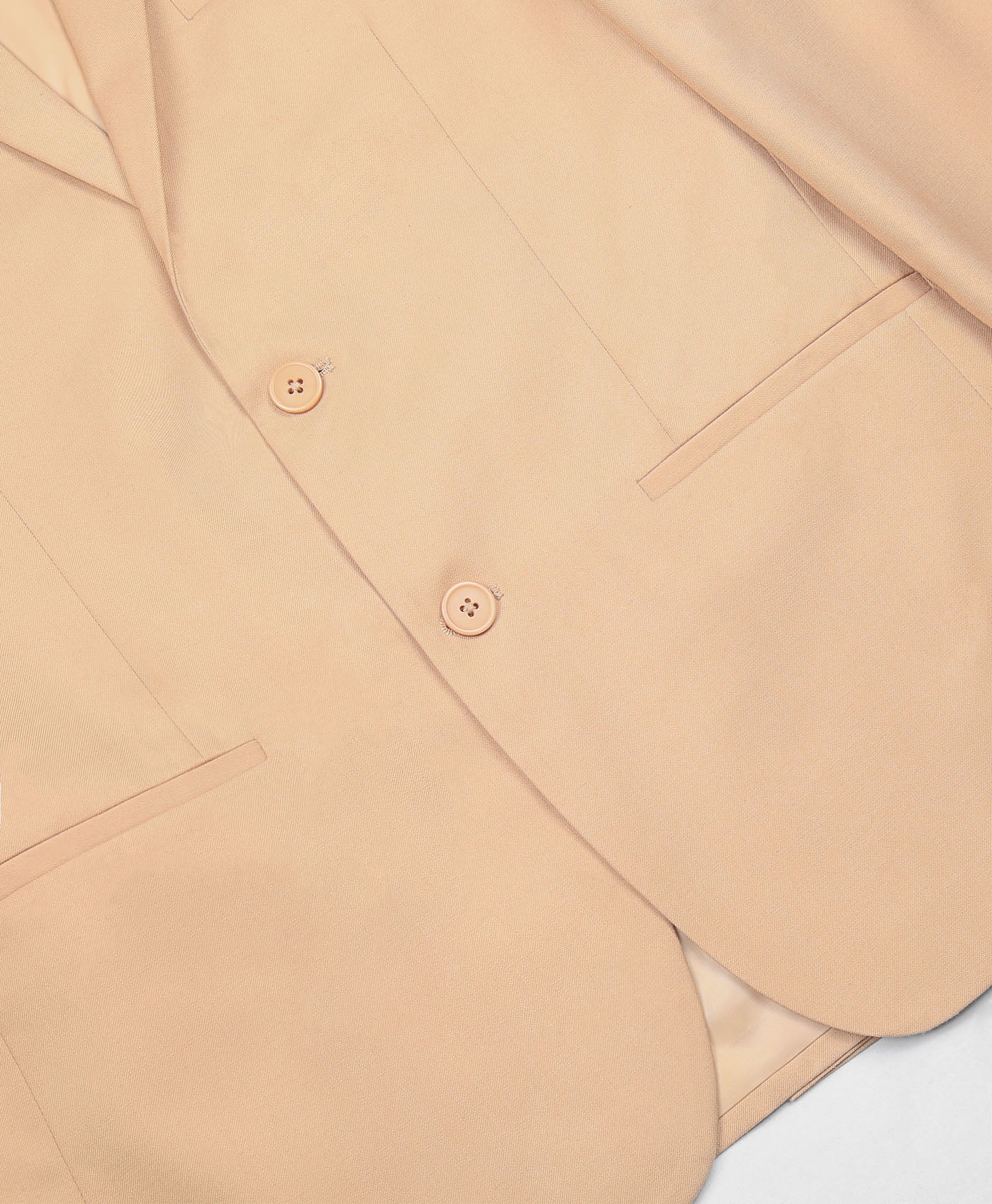 Plain Skinny Suit Jacket In Tan