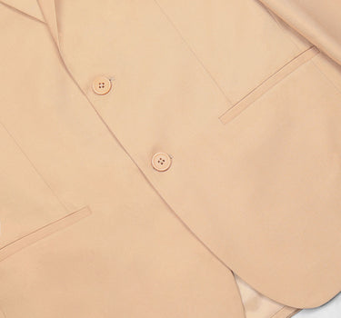 Plain Skinny Suit Jacket In Tan