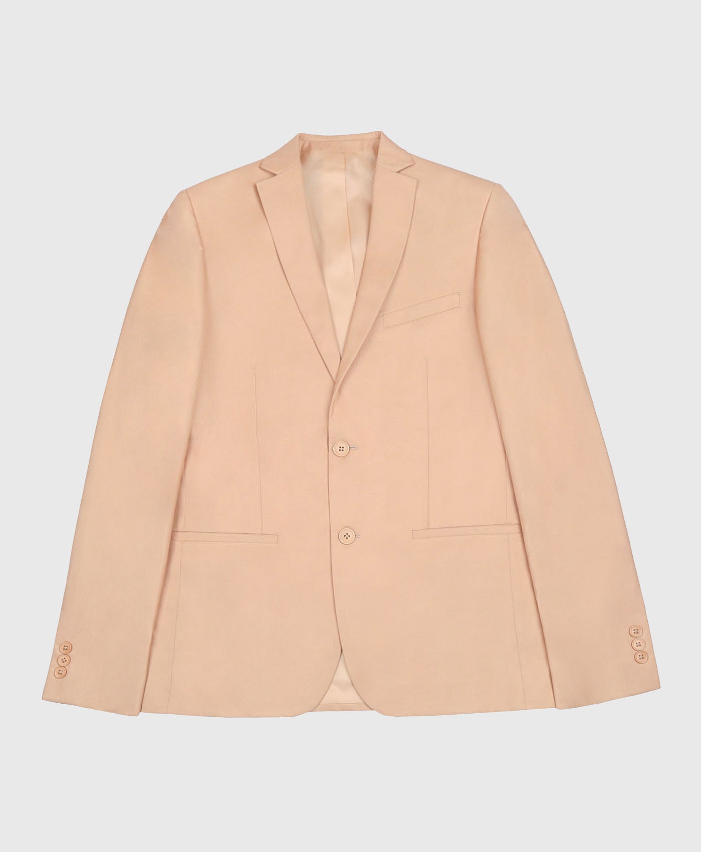 Plain Skinny Suit Jacket In Tan