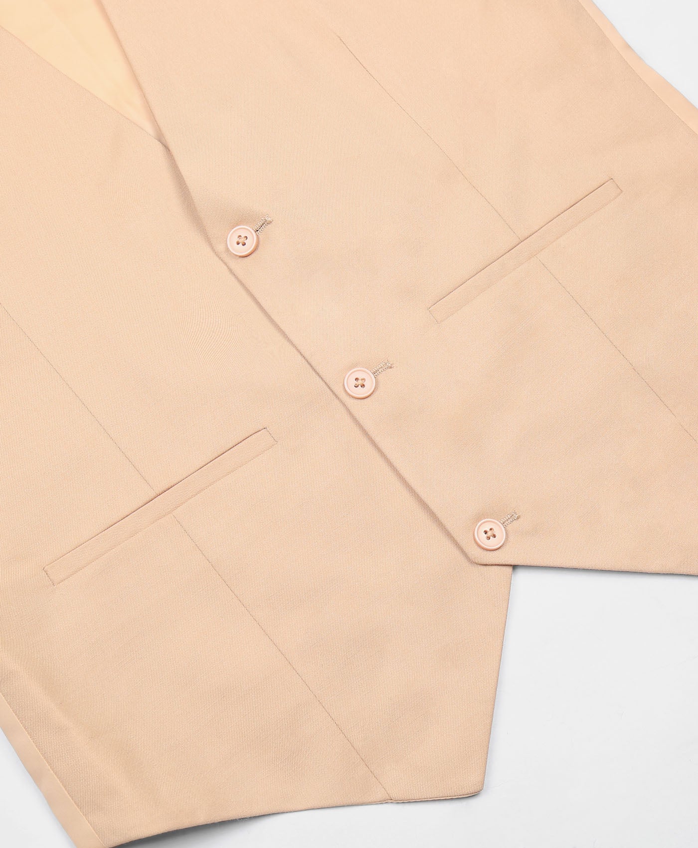 Plain Skinny Suit Waistcoat In Tan