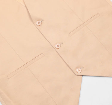 Plain Skinny Suit Waistcoat In Tan