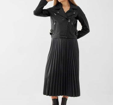 Real Leather Quilted Biker Jacket