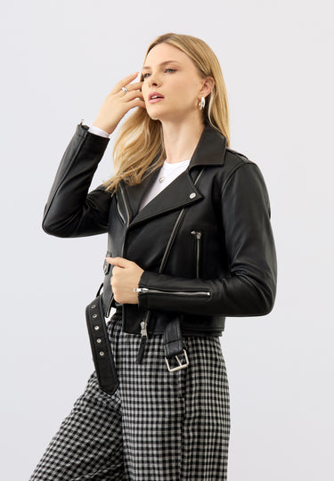 Sarah Leather Biker Jacket