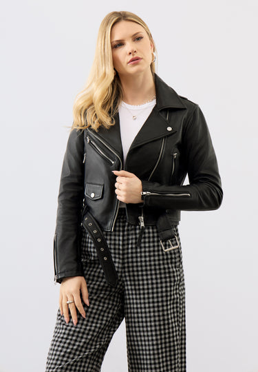 Sarah Leather Biker Jacket