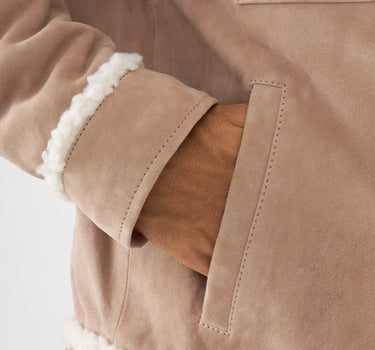 Real Suede Shearling Trucker Jacket