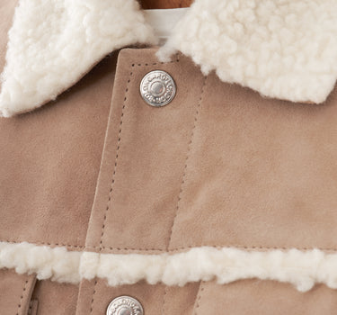 Real Suede Shearling Trucker Jacket