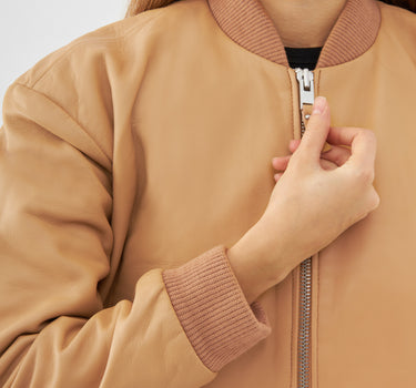 Real Leather Minimal Bomber