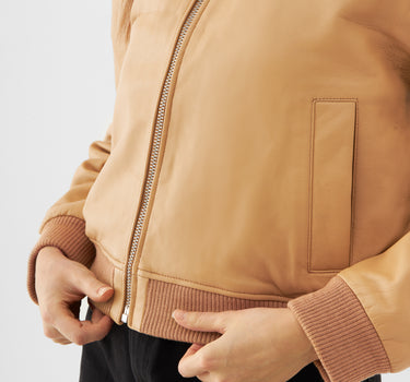 Real Leather Minimal Bomber