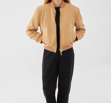 Real Leather Minimal Bomber