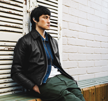 Real Leather Timothy Worker Jacket | Black