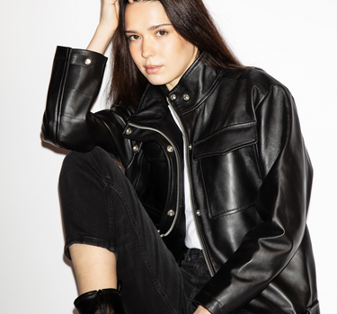 Real Leather  Mila Parka Jacket | Black