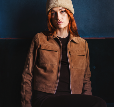 Real Suede Thea Zip Through Jacket | Coco Mocha