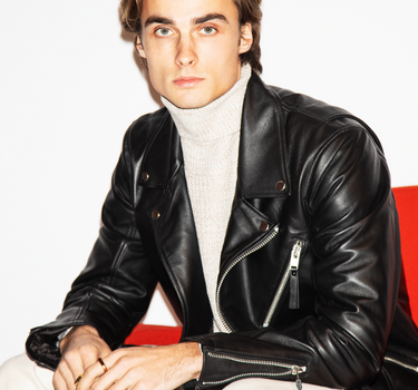 Real Leather Jacob Biker Jacket | Black