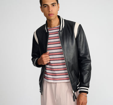 Real Leather Teddy Bomber Jacket
