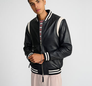 Real Leather Teddy Bomber Jacket