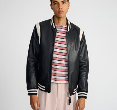 Real Leather Teddy Bomber Jacket
