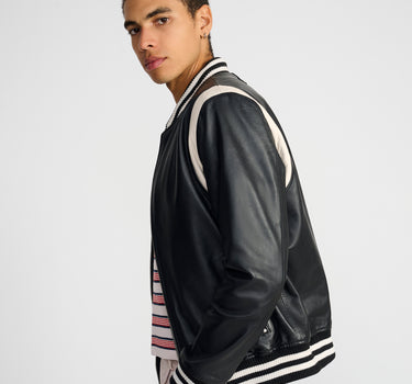 Real Leather Teddy Bomber Jacket