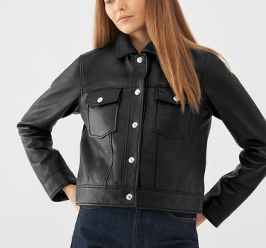 Real Leather Trucker Jacket