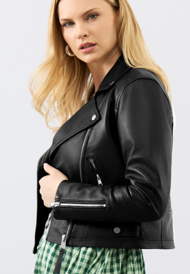 Wren Leather Biker Jacket