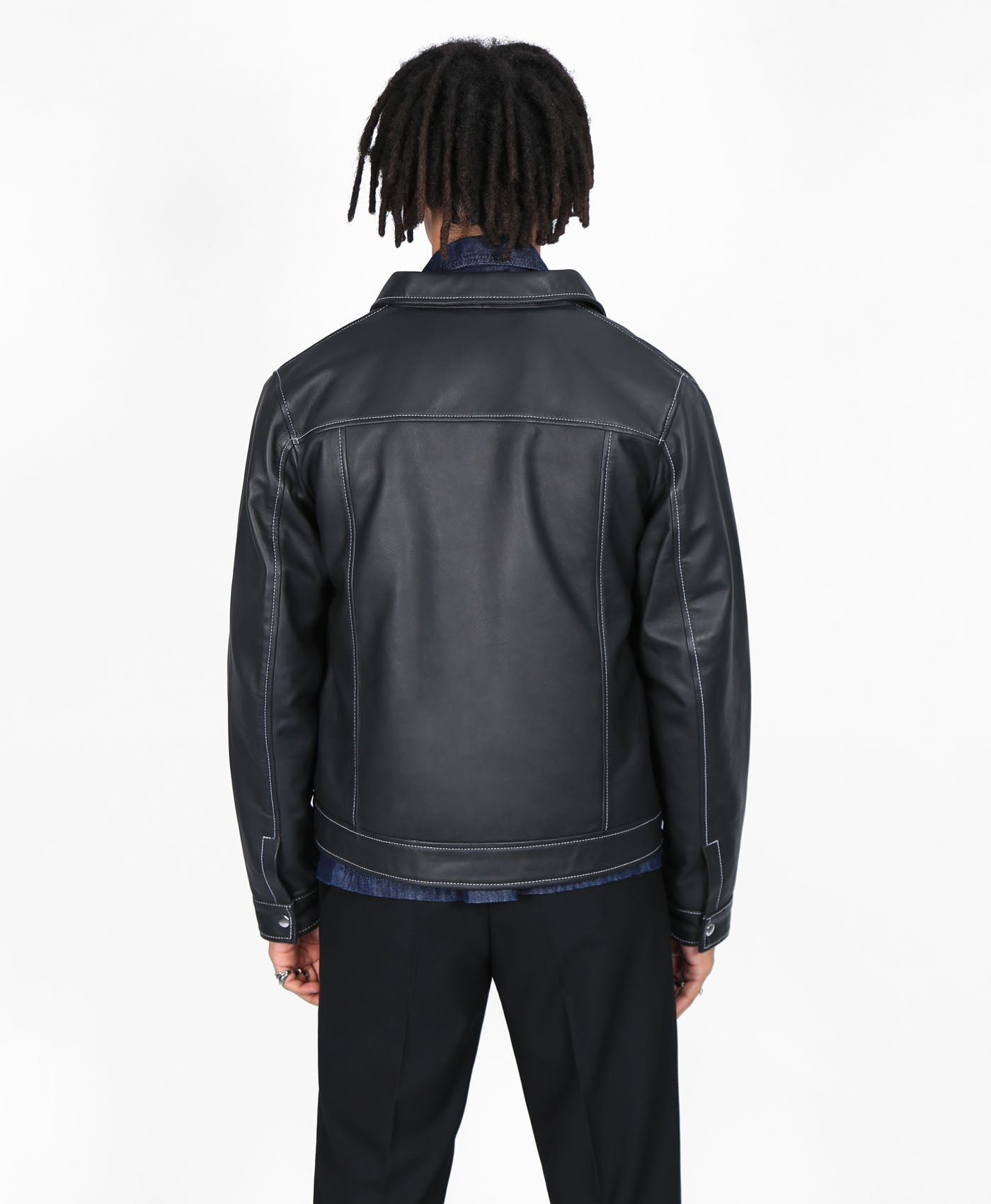 Black contrast 2025 stitch jacket