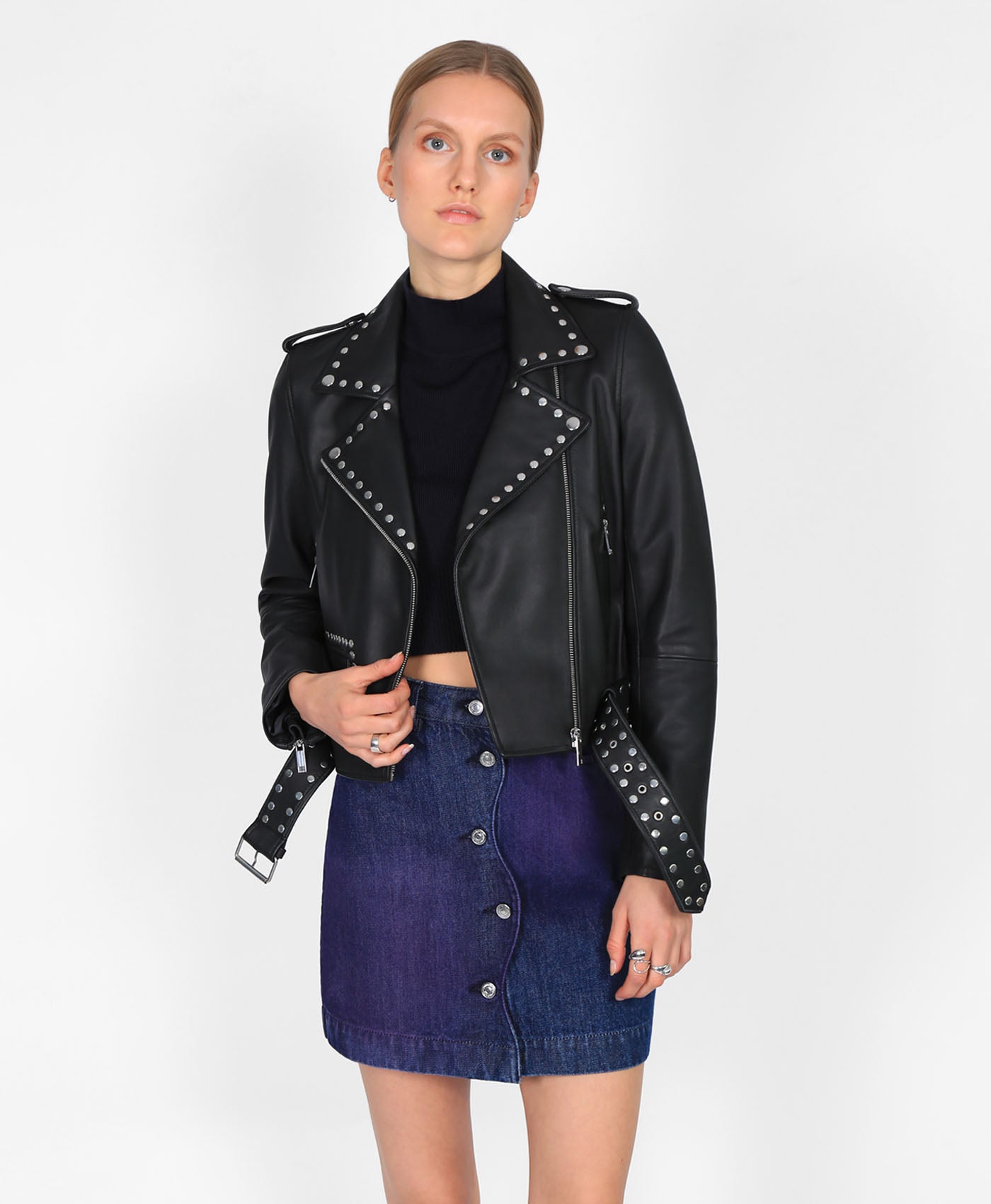 Cropped Belted Biker