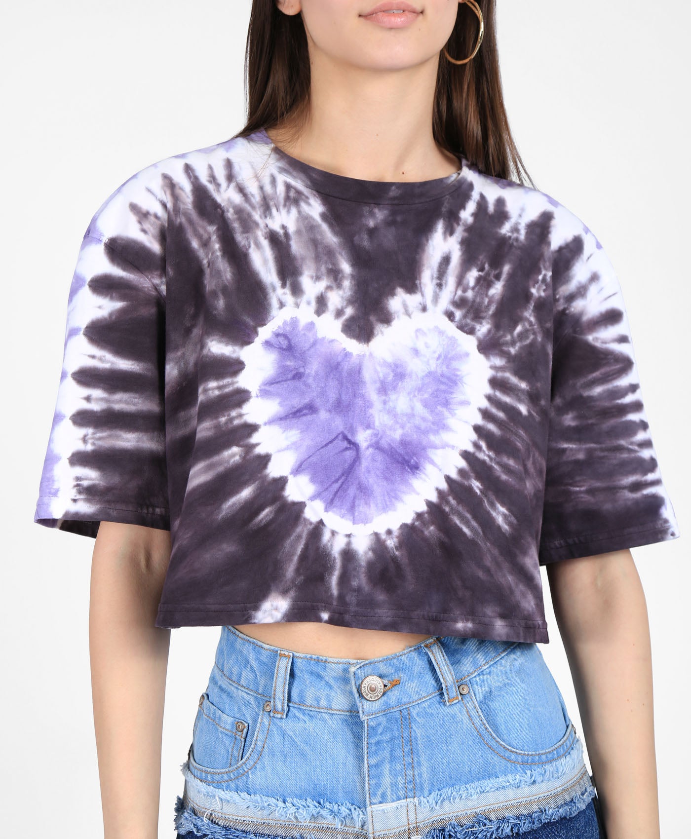 Cropped T-shirt In Tie Dye