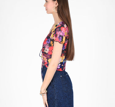 Floral Mesh Crop Top