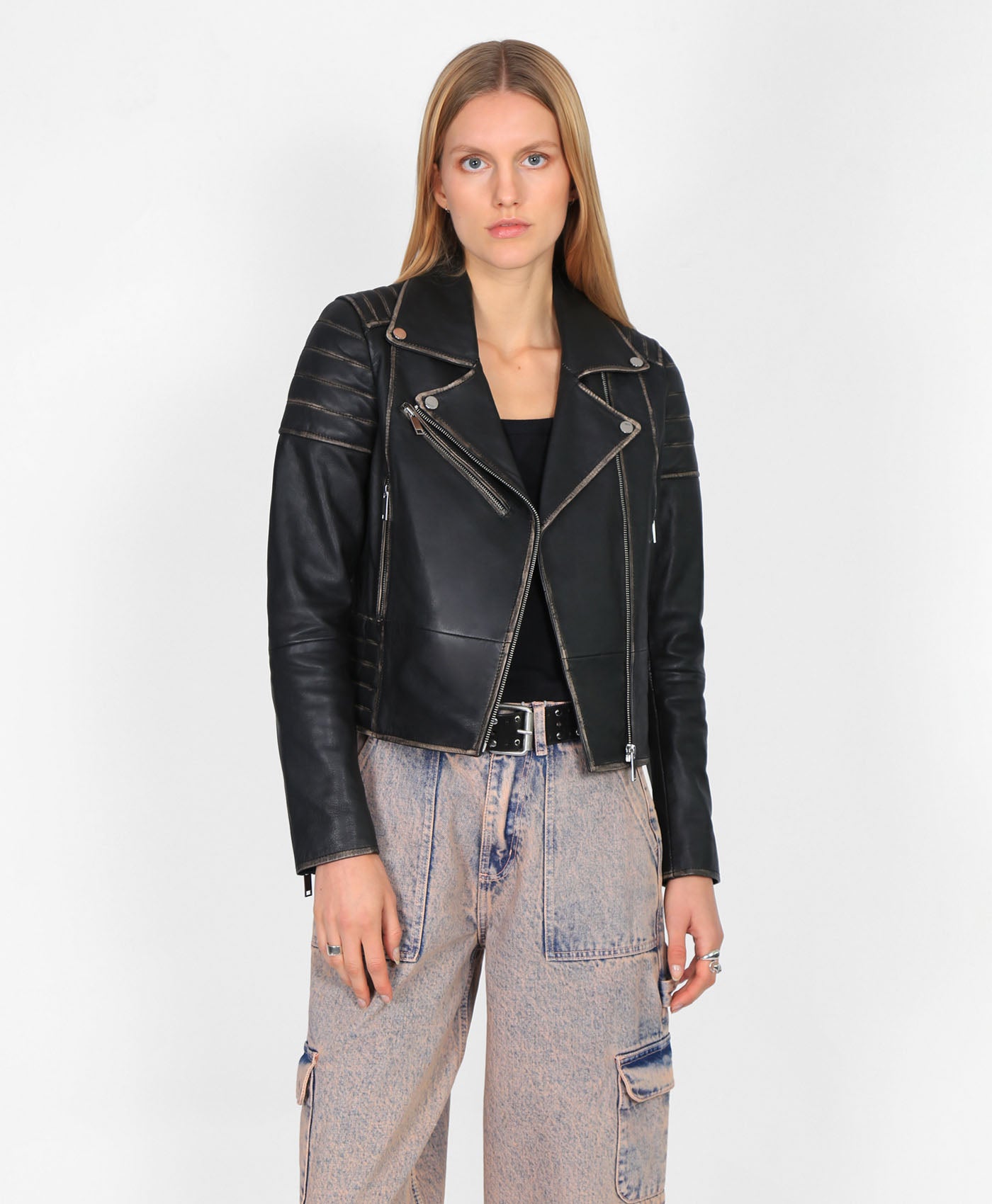 Jasmine Biker Distressed