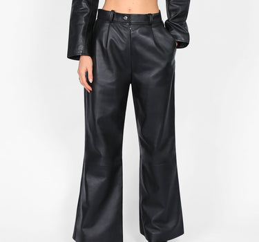 Leather Wide Leg Trousers