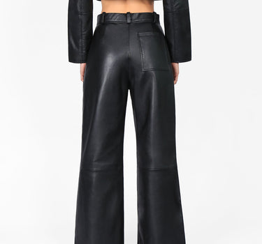 Leather Wide Leg Trousers