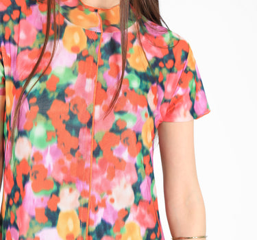 Mesh Maxi Dress With Split In Dreamy Bloom