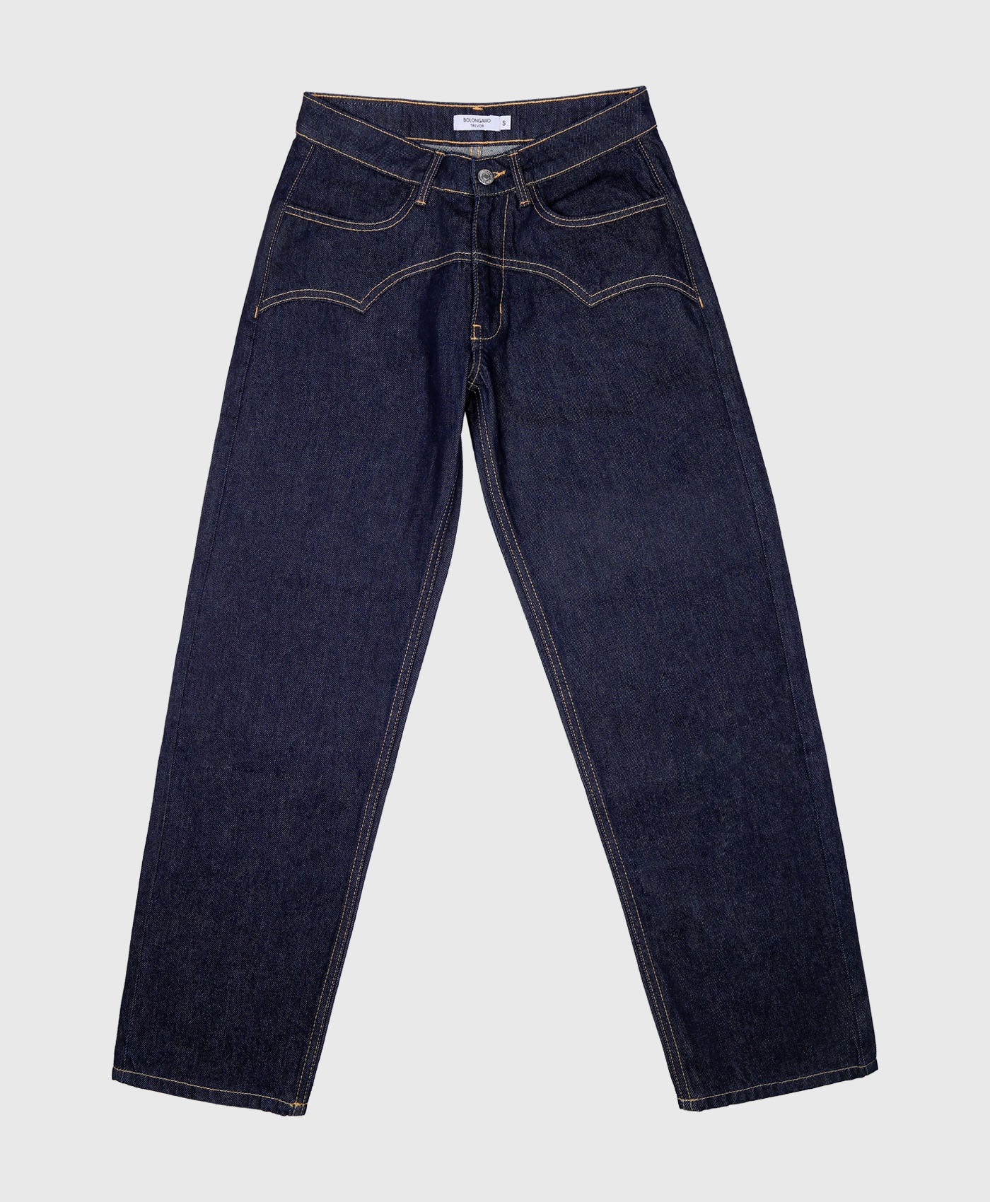 Western Detail Straight Leg Jeans In Indigo