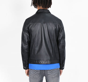 Western Leather Trucker Jacket