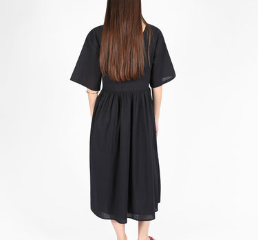Woven Midi Dress In Black
