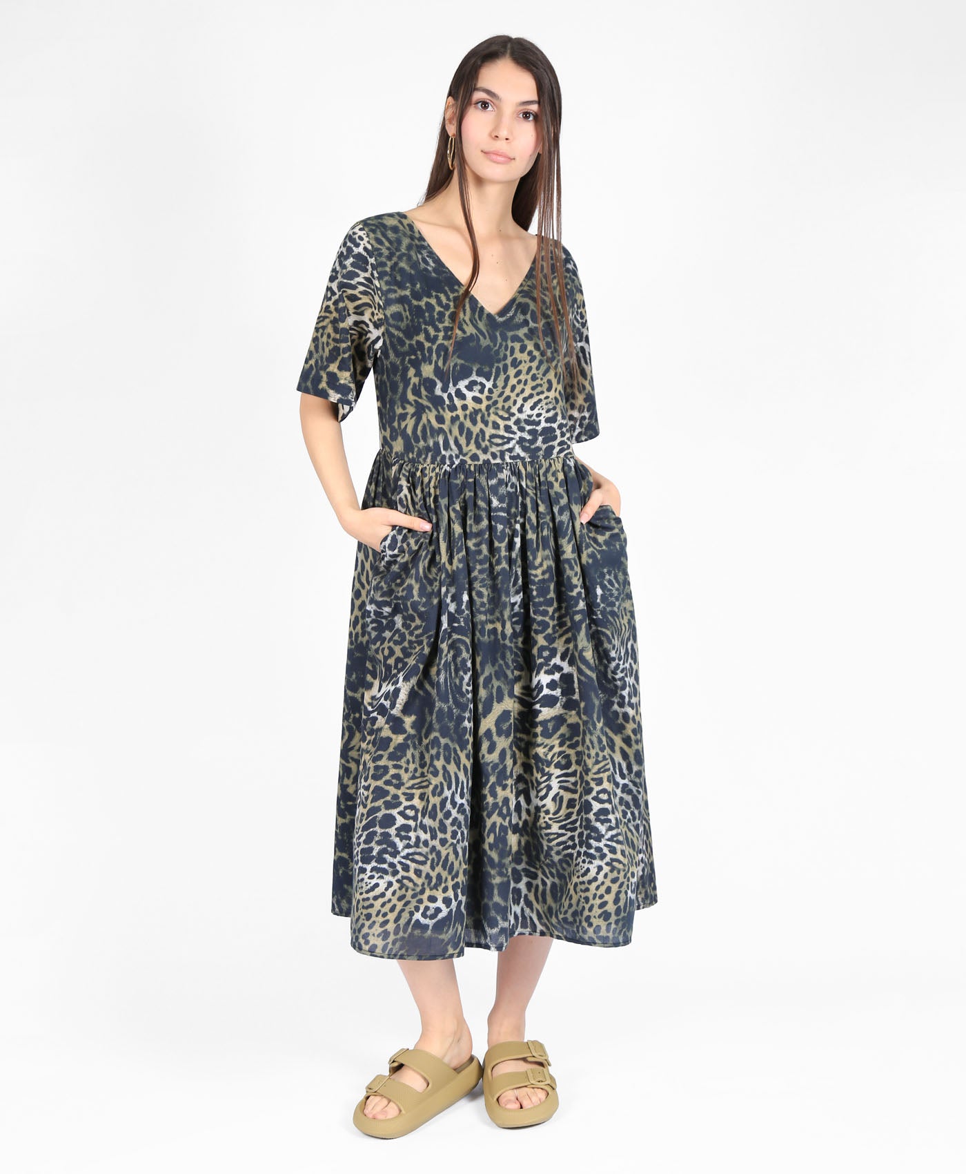 Leopard midi deals dress zara