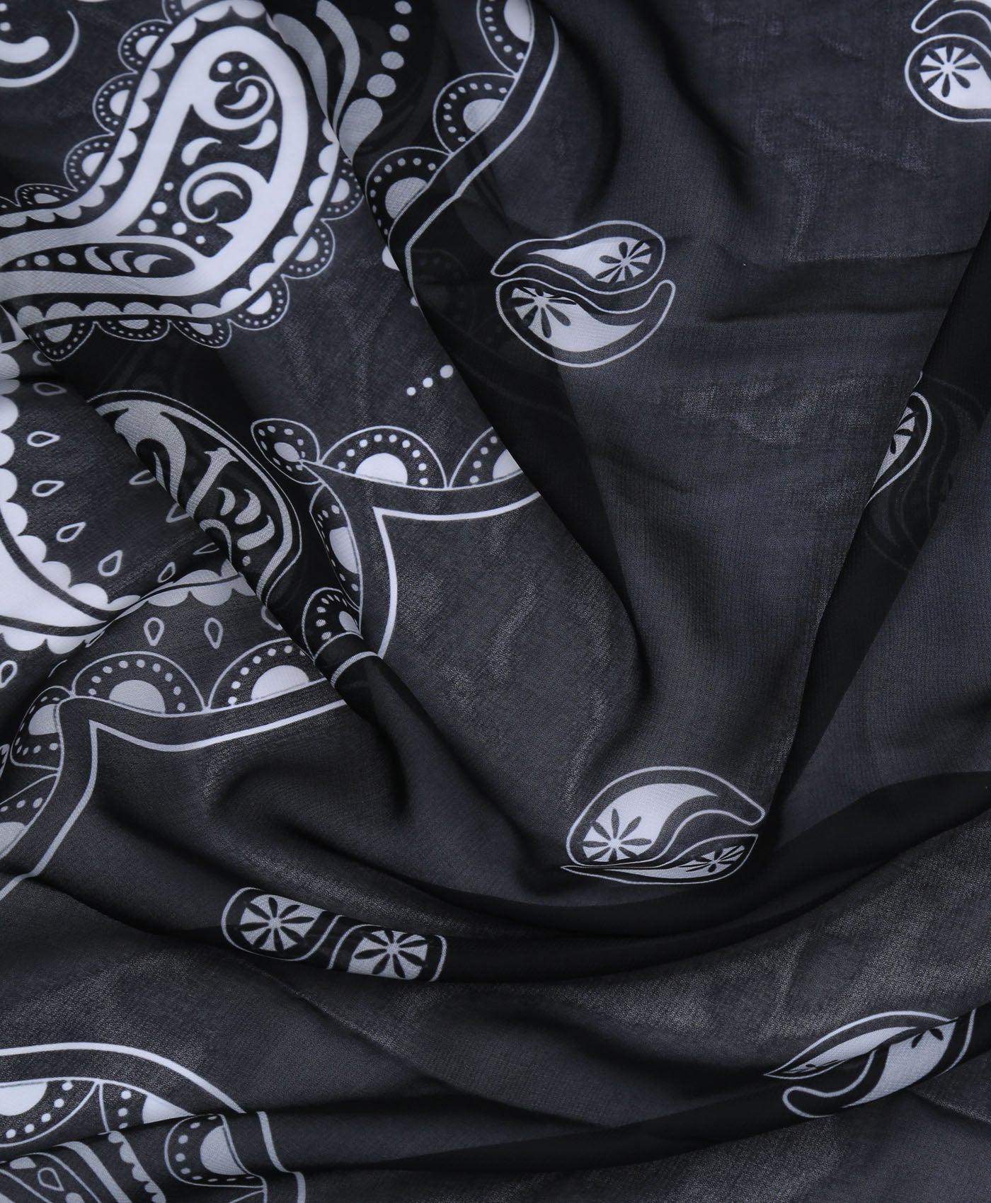 Paisley Printed Scarf In Black