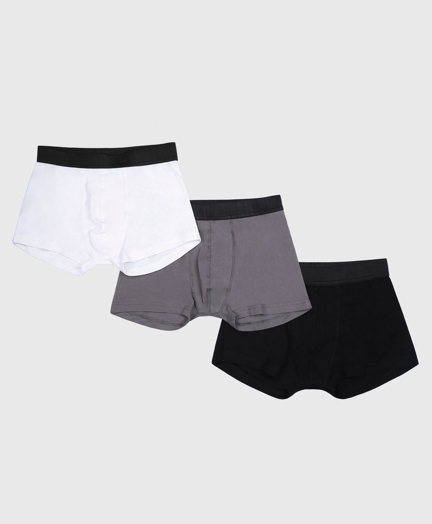 3 Pack Trunks In Black White And Charcoal