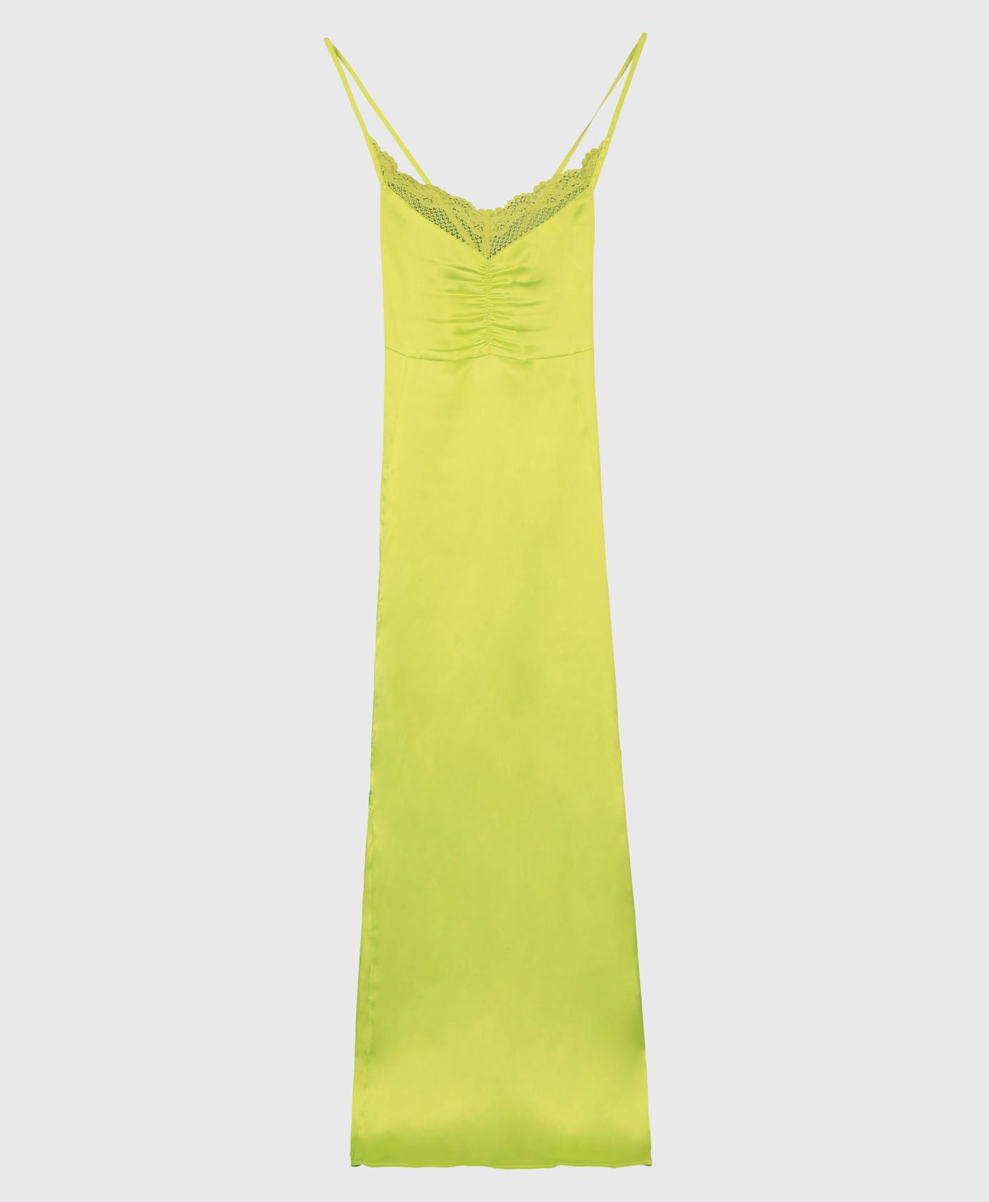 Slip Dress In Acid Lime