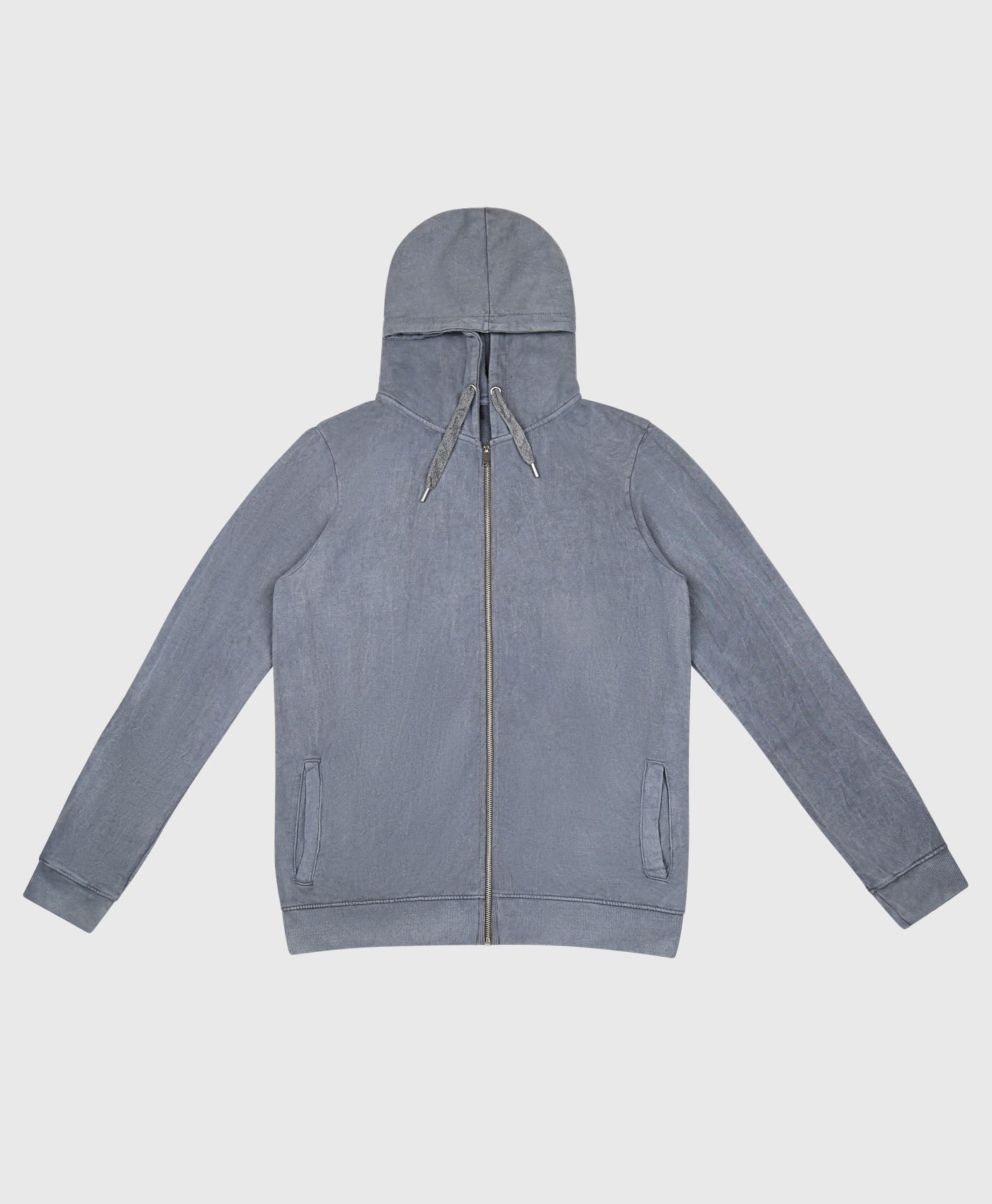 Amir Acid Wash Zip Hoodie In Navy