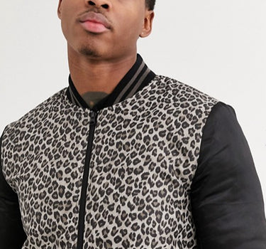 Leopard Quilted Bomber