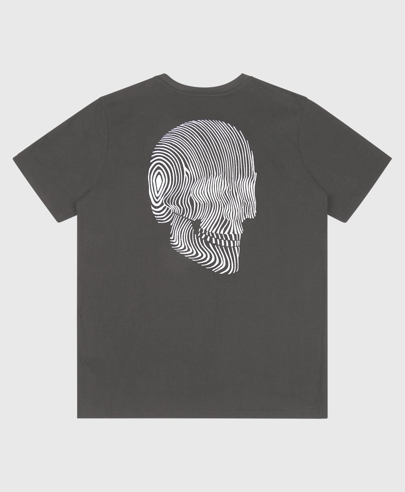 Line Skull Emb T-shirt In Grey