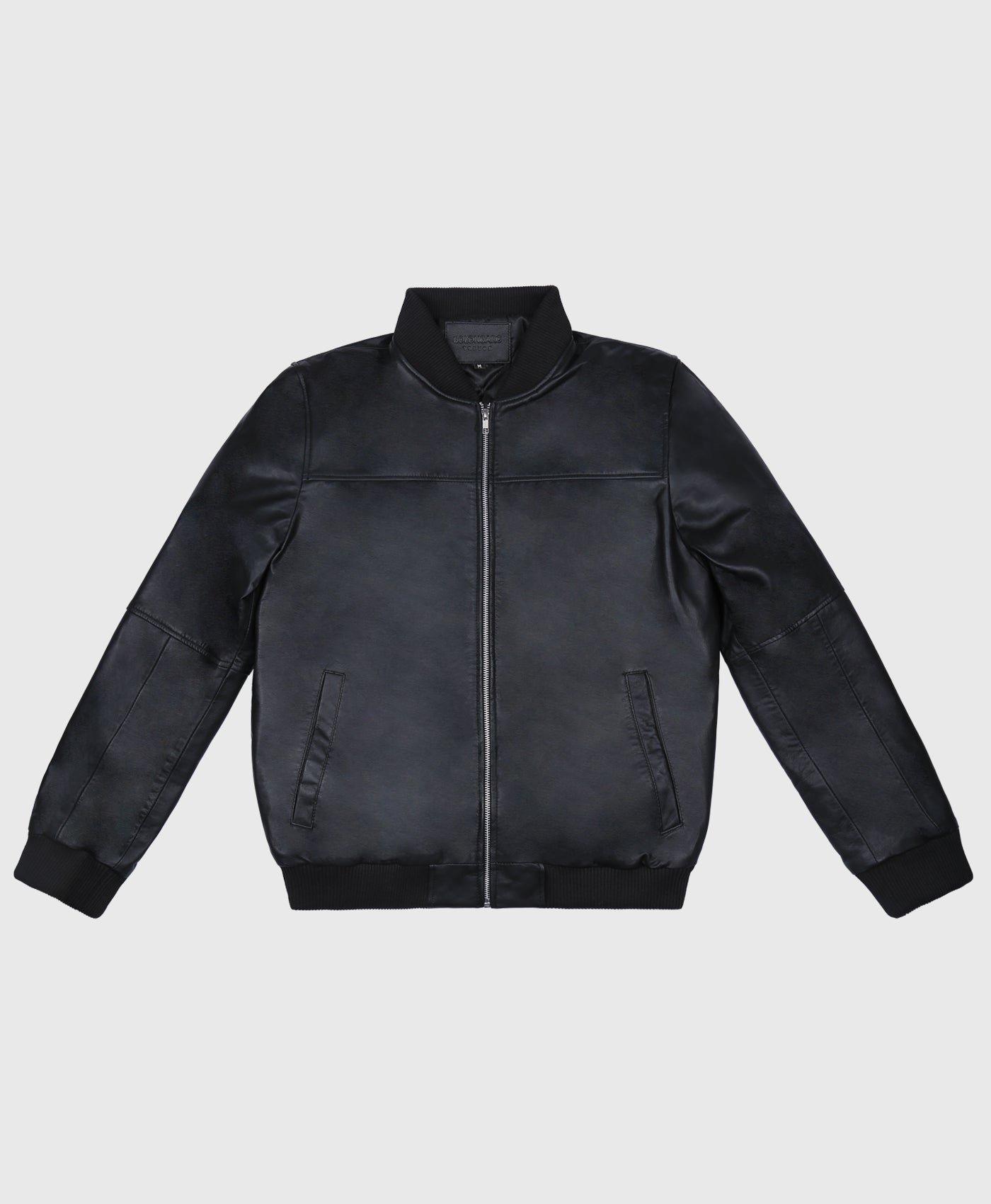 Mikey Leather Bomber In Black