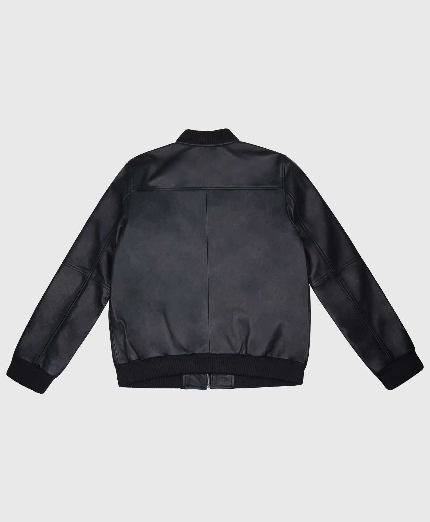 Mikey Leather Bomber In Black