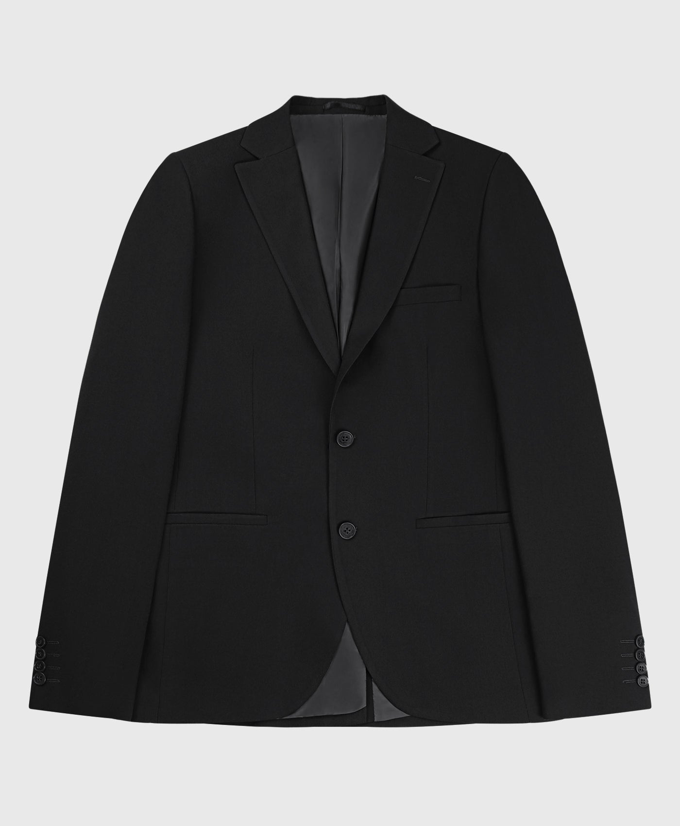 Wedding Plain Skinny Suit Jacket Black