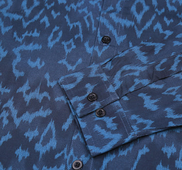 Skinny Fit Classic Leopard Shirt In Navy