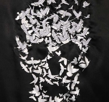 Skull Surge Bomber with White Stripes