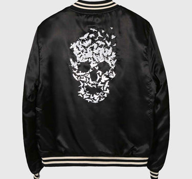 Skull Surge Bomber with White Stripes