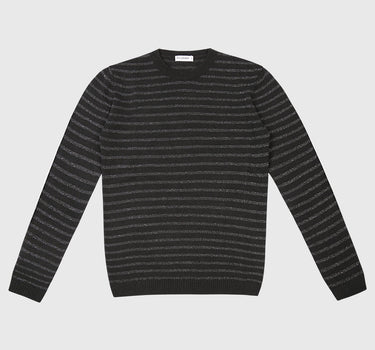 Metallic Stripe Soft Knit Crew Neck Jumper