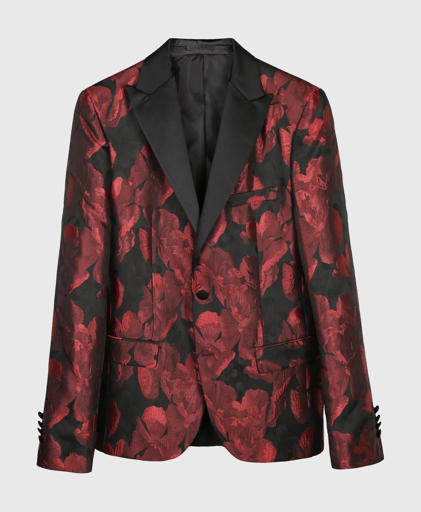 Red Floral Skinny Blazer