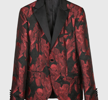 Red Floral Skinny Blazer